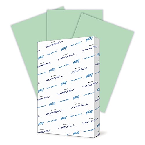 Hammermill Colored Paper, 20 lb Green Printer Paper, 11 x 17-1 Ream (500 Sheets) - Made in the USA, Pastel Paper, 102186R - color: Green, size: 1 Ream | 500 Sheets, style: Ledger (11x17)