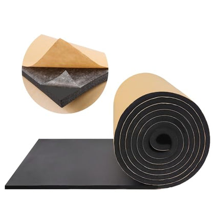 FONUNO Foam Padding Sheets with Adhesive Foam Insulation Neoprene Sheets Closed Cell Insulation Neoprene Rubber Roll for Gaskets Liner Crafts DIY Projects, Black, 12" Wide x 59" Long x 1/2" Thick - color: Black, size: 12" Wide x 59" Long x 1/2" Thick