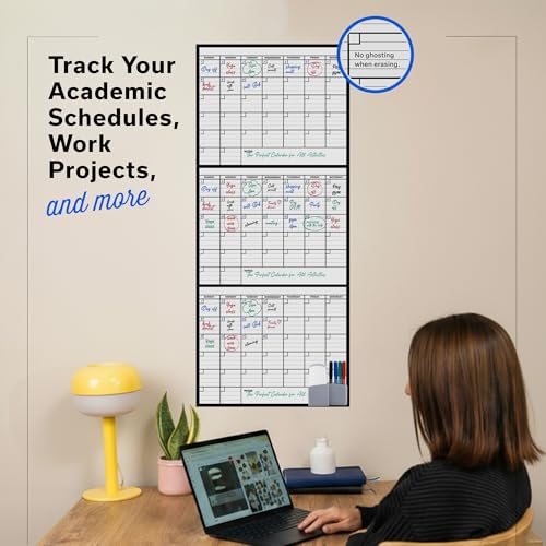 3 Month Dry Erase Calendar for Wall 40x17, Large Three Monthly Reusable Planner, Big Dry Office Erase, Rolled Whiteboard White Board, Classroom Calendar Undated Giant for Wall Erasable Family - size: 3 Month (40 x 17 inch)