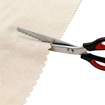 Pinking Shears，Pinking Shears Scissors for Fabric, Zig Zag Craft Scissors Decorative Edge, （Scalloped 7mm） for Fabric Cutting.