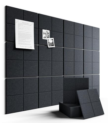 Fluxynara Large Felt Bulletin Board 48" x 36" Cork Board Alternative-12 Pack with 70 Safe Removable Adhesive Tabs, Cork Boards for Walls for Home Office Classroom Pin Board-Deep Charcoal Blue - color: Deep Charcoal Blue, size: 4-compartment 12-pack