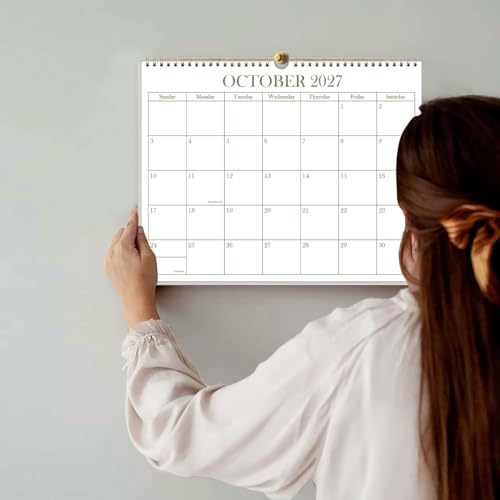2026-2027 Calendar - 2026-2027 Wall Calendar from July 2026 - December 2027, 19 Months Calendar with Premium Paper, Twin-Wire Binding & Hanging Hook, 8.5" x 11", Golden - color: Golden, size: 8.5" x 11"
