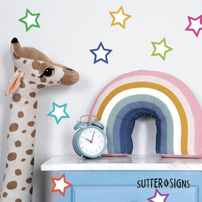 Sutter Signs Paper Star Cutouts 108pcs - 3x3 Bulletin Board Cutouts & Star Party Decorations for Classroom Crafts - size: 3" (Borders)