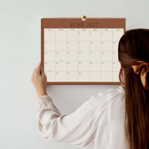 2026-2027 Calendar - Wall Calendar 2026-2027 from July 2026 Until December 2027,18 Months Calendar with Premium Paper, Twin-Wire Binding & Hanging Hook, 8.5" x 11", Green - color: Cyan, size: 8.5" x 11"