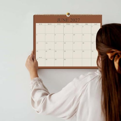 2026-2027 Calendar - Wall Calendar 2026-2027 from July 2026 Until December 2027,18 Months Calendar with Premium Paper, Twin-Wire Binding & Hanging Hook, 8.5" x 11", Green - color: Cyan, size: 8.5" x 11"