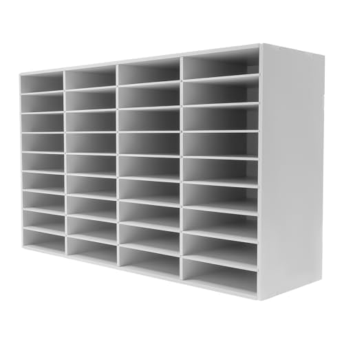 36 Compartments Literature Organizer, Desktop File Sorter Mail Center Paper Storage Cabinet Classroom Mailbox for Files Documents Papers Magazines (White 36Slots) - color: White 36Slots