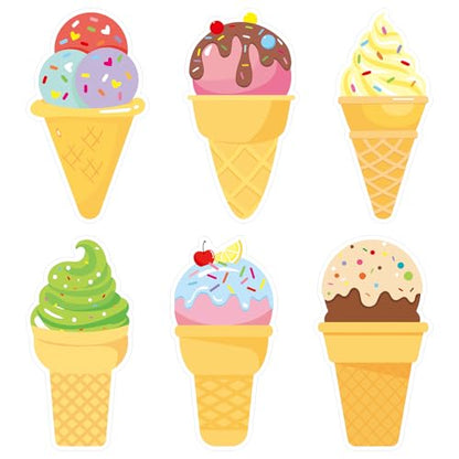36 Pcs Ice Cream Cutouts for Cool Summer Bulletin Board Classroom Birthday Party Home Office Wall Decoration (Ice Cream)
