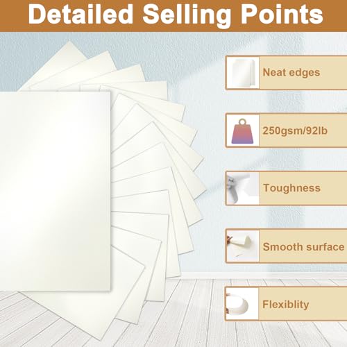 Silunkia 28 Sheets Cream Shimmer Cardstock 8.5 x 11 Off White Paper, 92lb Heavyweight Glossy Paper Card Stock for DIY Cards Making, Business Cards, Wedding Invitations, Crafting, Menus - color: Cream, size: 28 Sheets