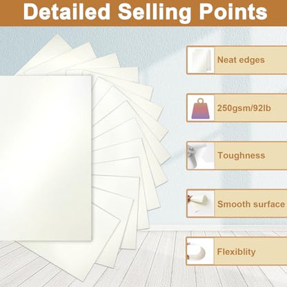 Silunkia 28 Sheets Cream Shimmer Cardstock 8.5 x 11 Off White Paper, 92lb Heavyweight Glossy Paper Card Stock for DIY Cards Making, Business Cards, Wedding Invitations, Crafting, Menus - color: Cream, size: 28 Sheets