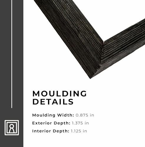CustomPictureFrames 9x5 Rustic Shadow Box Frame - Solid Wood, UV Acrylic Plexiglass, Foam Board Backing & Hanging Hardware - Barnwood Display Frame for Poster Arts, Photos & Certificates - Black - size: 9x5