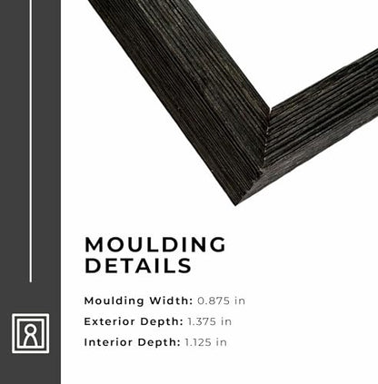 CustomPictureFrames 11x5 Rustic Shadow Box Frame - Solid Wood, UV Acrylic Plexiglass, Foam Board Backing & Hanging Hardware - Barnwood Display Frame for Poster Arts, Photos & Certificates - Black - size: 11x5