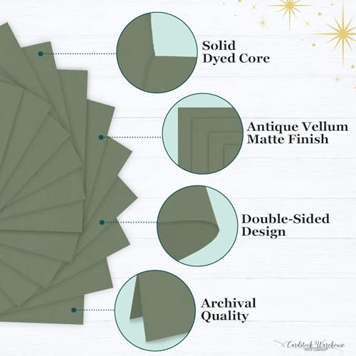 Cardstock Warehouse Colorplan Mid Green Cardstock Paper – 25 Sheets, 8.5 x 11" – 100 lb. / 270 GSM Premium Matte Cover Cardstock for Invitations, Card Making, Scrapbooking & DIY Projects - color: Mid Green