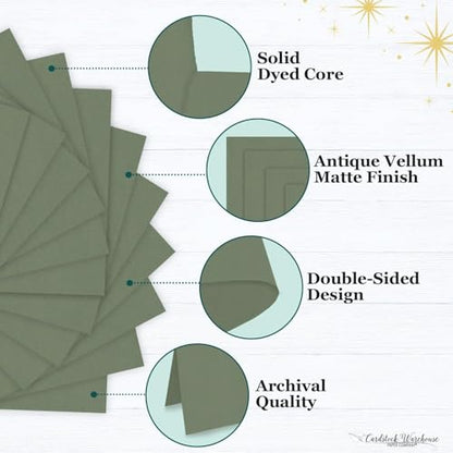 Cardstock Warehouse Colorplan Mid Green Cardstock Paper – 25 Sheets, 8.5 x 11" – 100 lb. / 270 GSM Premium Matte Cover Cardstock for Invitations, Card Making, Scrapbooking & DIY Projects - color: Mid Green