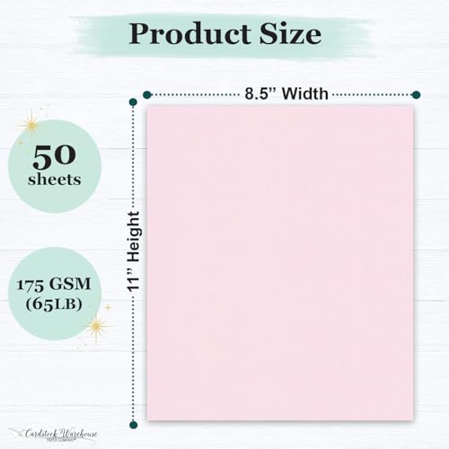 Cardstock Warehouse Pop-Tone Pink Lemonade Cardstock Paper – 50 Sheets, 8.5 x 11" - 65 lb / 175 GSM Premium Pink Card Stock for Die-cutting, Crafts, Printing, Card Making and DIY Projects - color: Pink Lemonade
