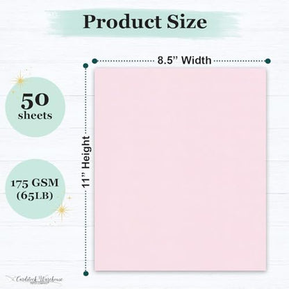 Cardstock Warehouse Pop-Tone Pink Lemonade Cardstock Paper – 50 Sheets, 8.5 x 11" - 65 lb / 175 GSM Premium Pink Card Stock for Die-cutting, Crafts, Printing, Card Making and DIY Projects - color: Pink Lemonade