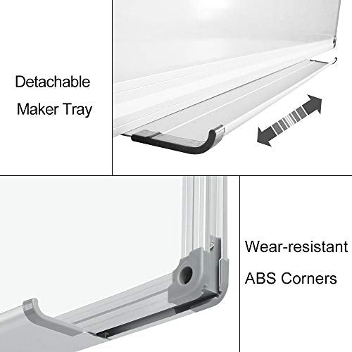 XIWODE Large Magnetic Dry Erase Whiteboard 36x60 Inch, Wall-Mounted Silver Aluminum Frame, Anti-Stain No Ghosting for Home School Office Conference Room - color: Silver, size: 36x60 Inches