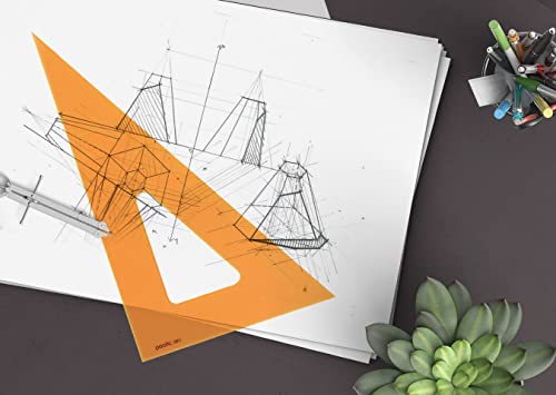Pacific Arc's Scholastic Triangle - 6 inch - Fluorescent - 30/60 Angle - Polystyrene - Inking Edge - Technical Drawing Tools, Drafting, Architect and Engineering. - style: 6 inch, 30/60