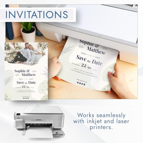 MOS Off-White Cardstock Paper 8.5 x 11 Inch (110 Sheets) — Heavyweight Cream Card Stock for Invitations, Menus, Certificates, Crafting, Business, Printer Compatible - color: Off White, size: 8.5" x 11"