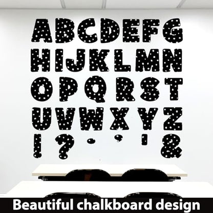 150 PCS Large 7" Bulletin Board Letters Set, Black White Polka Dots Classroom Alphabet Cutout Letter for Bulletin Board Display Home School Class, A Great Helper to Inspire Students' Learning Interest - style: black & white dots