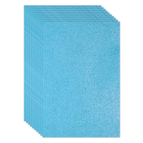 PATIKIL 2mm(1/10") Thick Adhesive Glitter Foam Sheet 16x24inch(40x60cm) Blue, EVA Shiny Foam Board for Craft, 6 Pcs - color: Blue