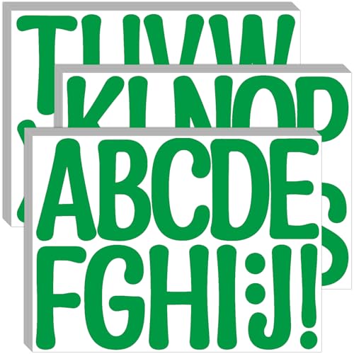 Bemeol 30 Sheets Large Letter Stickers 4 Inch Alphabet Letter Stickers Self Adhesive Sticker Letters for Bulletin Boards Classroom Home Decor(Green) - color: Green 01