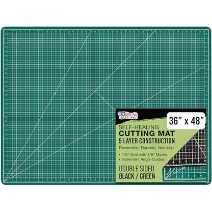 U.S. Art Supply 36" x 48" Self-Healing Cutting Mat 5-Ply - Double-Sided Green/Black Craft Mat, Non-Slip Cutting Mats for Crafts, Sewing, Quilting, Scrapbooking - color: Green/Black