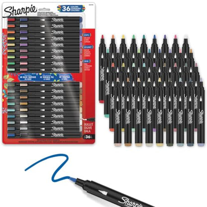 Sharpie Creative Markers Variety Pack, Water-Based Acrylic Paint Markers, Bullet Tip, Assorted, 36 Count - style: 36 Count Bullet Tip