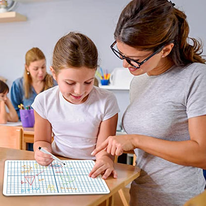 Dry Erase XY Axis Graph Whiteboard,9" x 12" Interactive Learning Coordinate Grid Double-Sided Dry Erase Board,Math Manipulatives White Board for Students,Classroom and Home,Small White Board Dry Erase - style: XY Axis Graph