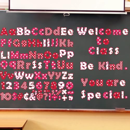 260pcs Bulletin Board Letters Valentine’s Day Bulletin Decorations Alphabet Numbers Letters Combo Pack Set Bulletin Board Block Accents Cutouts for Classroom Students Kids - style: Valentine’s Day