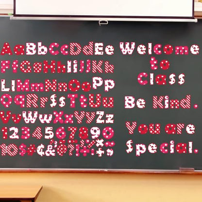 260pcs Bulletin Board Letters Valentine’s Day Bulletin Decorations Alphabet Numbers Letters Combo Pack Set Bulletin Board Block Accents Cutouts for Classroom Students Kids - style: Valentine’s Day