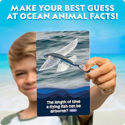 National Geographic Anyone's Guess Ocean Animals Trivia Cards - Kids Trivia Card Game with 55 Jumbo Cards, Animal Games, Kids Trivia Game - style: Ocean Animal Trivia