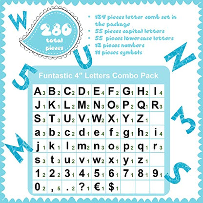 Tenare 134 Pieces 5 Inch Bulletin Board Letters Alphabet Numbers Letters Combo Set Cutouts for Bulletin Board Display Home Back to School Decor(Sea Style) - style: Sea Style