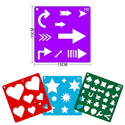 20pcs Geometry Set Shape Drawing Stencils,Drawing Template for Kids Boys Girls DIY Painting & Drawing Educational Home School Crafts Essentials - style: Geometry
