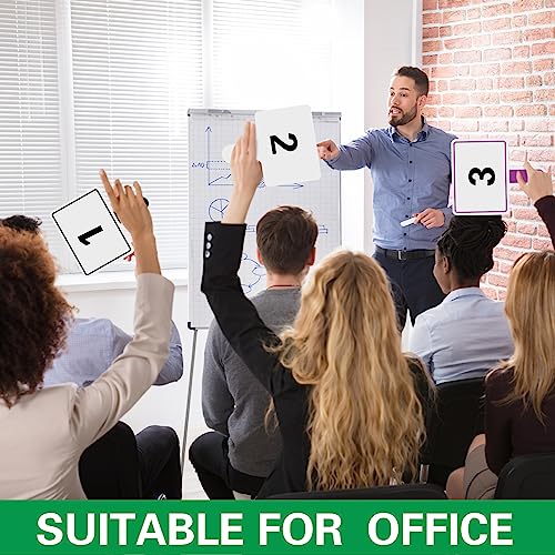 Crtiin 40 Pcs Colorful Dry Erase Paddles Auction Paddles Mini Dry Erase Board Small Handheld Double Sided Whiteboard Quick Response Answer Board for Student Teaching Classroom (Multi Color)