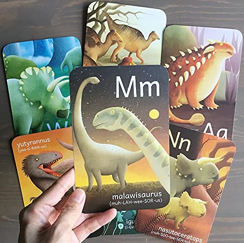 Dinosaur ABC Flash Cards, Alphabet A to Z Dinosaurs flashcards for Kids 4-8 Years, Dinos Picture Learning Cards, Dino Flash Card for Pre-K, Children: Set of 26 FlashCards