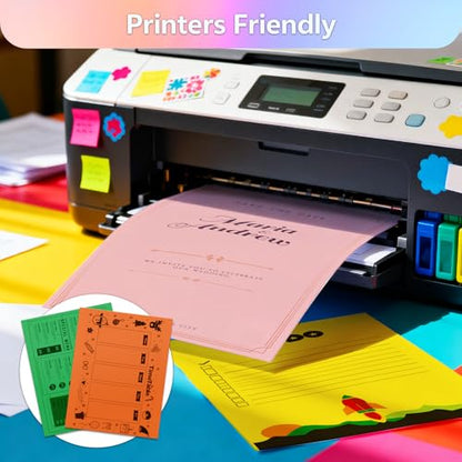 180 Sheets Thick Construction Paper Assorted Colors 8.5x11 120GSM 32LB Craft Paper Top Gummed Pad