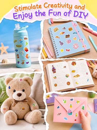 Sinceroduct Stickers for Kids, 1800+ PCS 64 Sheets Ocean Animal Food Stickers, Waterproof Sea Life Stickers for Toddlers, Teachers, Scrapbooking, Party Favors, Goodie Bags, Reward Charts - color: Sea Animal Food-8