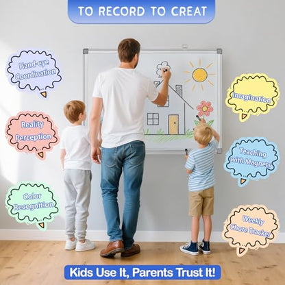 Grtard 18" x 12" White Board Dry Erase, Magnetic Dry Erase Boards, Hanging Magnetic Whiteboard with Marker and Strong Magnets, Dry Erase Board for Wall, White Boards Dry Erase for School, Office, Home - size: 18''x12''