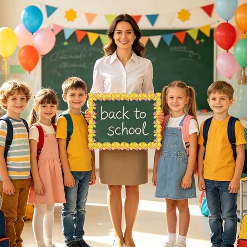 82Ft Back to School Bulletin Board Border, 1 Roll Pencil & Bow Pattern Trim Border Non-Stick Border Roll for School Opening Chalkboard Bulletin Board Classroom Wall Window Door Decor