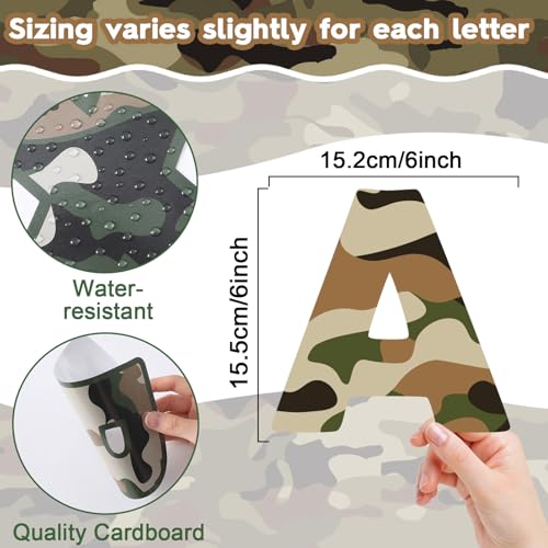 150PCS Large 6" Bulletin Board Letters Set, Camouflage Themed Classroom Alphabet Cutout Letter for Bulletin Board Display Home School, A Great Helper to Inspire Students' Learning Interest - style: Camouflage Themed
