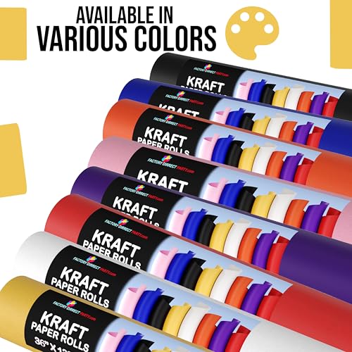 Crown Display Red Kraft Paper Roll - 36" X 1320" (110' Ft) - Shipping & Packing Paper - color: Red, size: 36" x 1320"