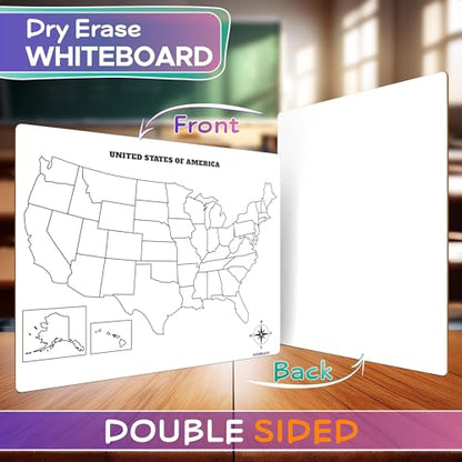 SCRIBBLEDO United States Map for Classroom Dry Erase Board for Kids Map of The United States 11”x14” White Board Teacher Student Classroom Learning Practice Travel USA Whiteboard