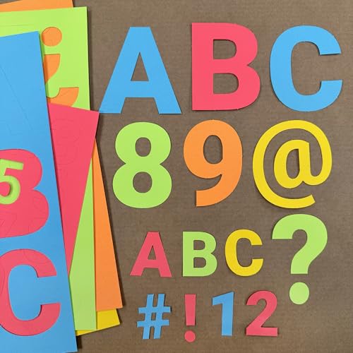 Combo Pack Large & Small Bulletin Board Letters & Numbers, Bright Multicolored 1.5 & 3 in. US Made Capital Alphabet Letters, Numbers, Punctuation for Posters, Bulletin Boards, Classroom (710 pc)