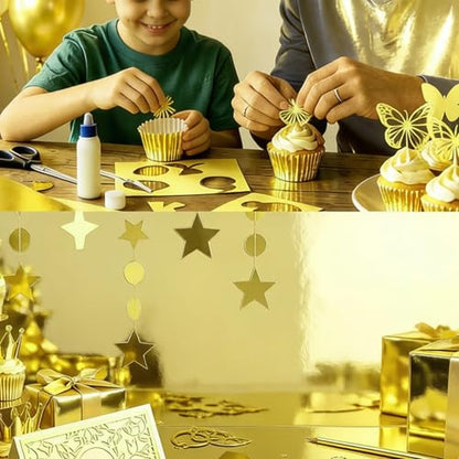 25 Sheets Metallic Gold Cardstock Paper Cardstock 8.5 x 11 Shimmer Sheets 250gsm/92lb Heavyweight Scrapbook Paper for Certificates, Invitations, Greeting Cards, Crafts, Graduations - color: Gold