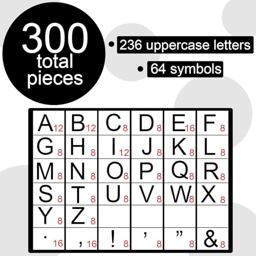 Qyeahkj 300 PCS Large 7" Font Letters and Punctuation Set, Black Classroom Alphabet Cutout for Bulletin Board Display Home School, A Great Helper to Inspire Students' Learning Interest - style: Boards