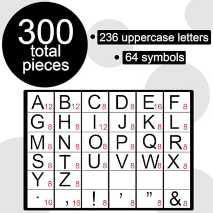 Qyeahkj 300 PCS Large 7" Font Letters and Punctuation Set, Black Classroom Alphabet Cutout for Bulletin Board Display Home School, A Great Helper to Inspire Students' Learning Interest - style: Boards