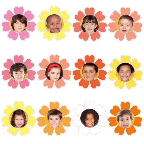 60pcs Spring Theme Flower Cutouts Boho Daisy Bulletin Board Decoration Back to School Flower Paper Cut-Outs Classroom Decor for Kids Classroom DIY Craft Photo Kindergarten Preschool Wall Door Supplies - style: Spring Boho Daisy Flower