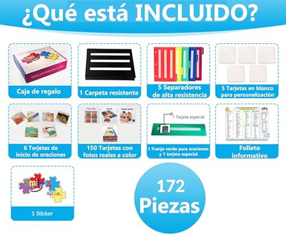 Visual Communication Book,162 ASD Photo Picture Cards: Autism Language Vocabulary, Speech Articulation Therapy, ADHD & Apraxia Learning - size: Small, style: Spanish Plastic Real Photo Book