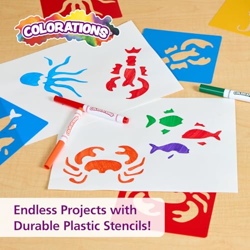 Sea Life Washable Plastic Stencils - Set of 6 - style: Sea Life 6PK