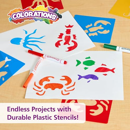 Sea Life Washable Plastic Stencils - Set of 6 - style: Sea Life 6PK
